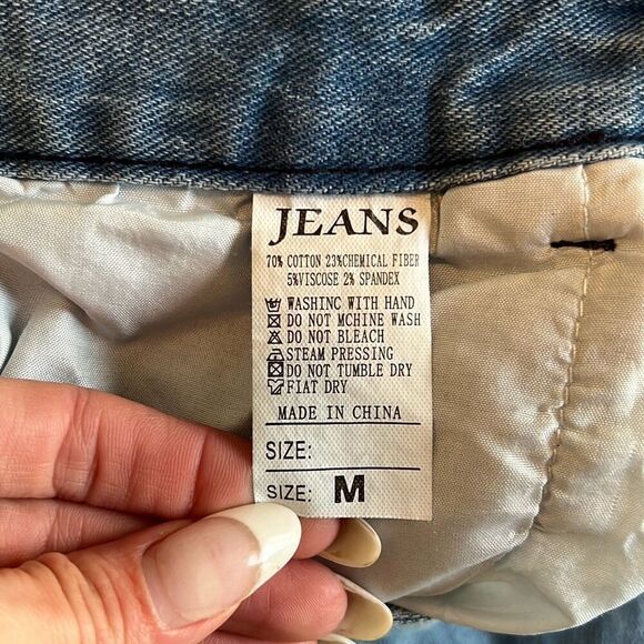 Jeans Women's Blue Denim Straight Wide Leg Baggy Jeans Medium - Picture 9 of 9